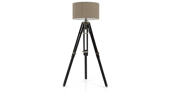 Hubble Tripod Floor Lamp (Black Base Finish, Cylindrical Shade Shape, Natural Shade Color) by Urban Ladder - - 21342