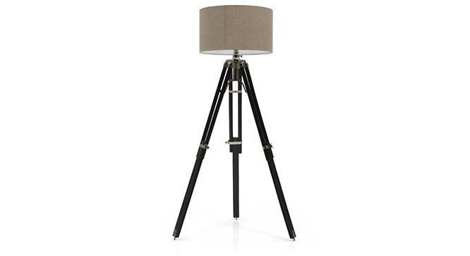 Hubble Tripod Floor Lamp (Black Base Finish, Cylindrical Shade Shape, Natural Shade Color) by Urban Ladder - - 21343