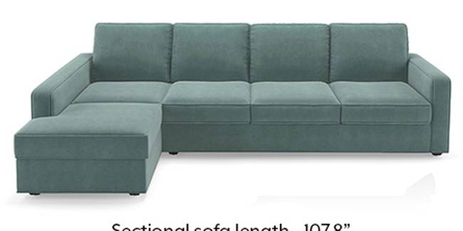 Apollo Sofa Set (Fabric Sofa Material, Regular Sofa Size, Soft Cushion Type, Sectional Sofa Type, Sectional Master Sofa Component, Dusty Turquoise Velvet, Regular Back Type, Regular Back Height)