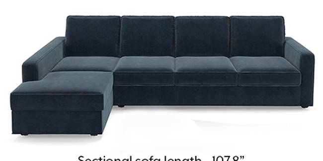Apollo Sofa Set (Fabric Sofa Material, Regular Sofa Size, Soft Cushion Type, Sectional Sofa Type, Sectional Master Sofa Component, Sea Port Blue Velvet, Regular Back Type, Regular Back Height)