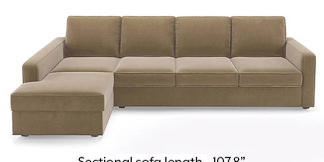 Apollo Sofa Set (Fabric Sofa Material, Regular Sofa Size, Soft Cushion Type, Sectional Sofa Type, Sectional Master Sofa Component, Fawn Velvet, Regular Back Type, Regular Back Height)