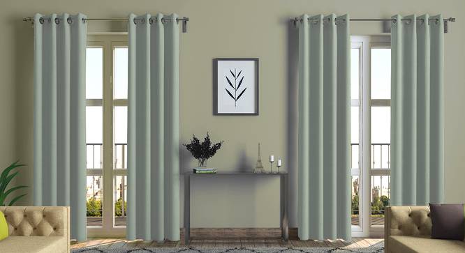 Ethos Door Curtains - Set Of 2 (Eucalyptus Green, 52"x108" Curtain Size) by Urban Ladder