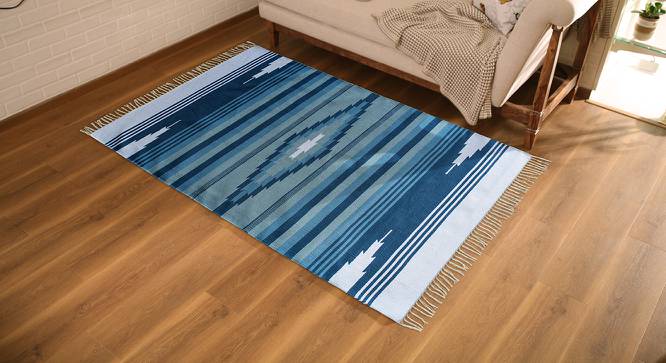 Malatya Dhurrie (Blue, 91 x 152 cm  (36" x 60") Carpet Size) by Urban Ladder - Design 1 Full View - 215998