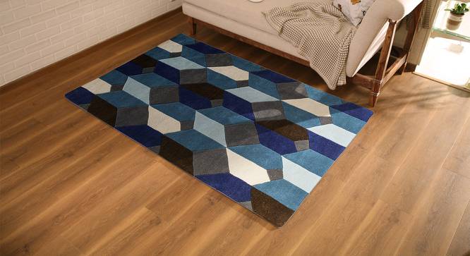Elberta Carpet (Blue, 122 x 183 cm  (48" x 72") Carpet Size) by Urban Ladder - Design 1 Full View - 216263