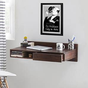 Study Table With Storage Design Wodehouse Solid Wood Study Table in Walnut Finish