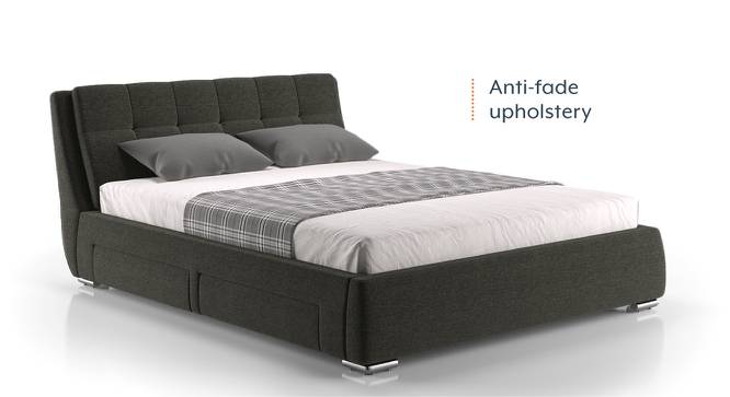 Stanhope Upholstered Storage Bed (Queen Bed Size, Charcoal Grey) by Urban Ladder - Design 1 Cross View Details - 218147