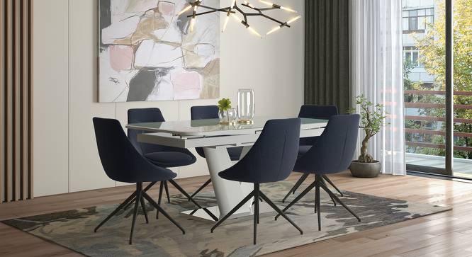 Doris Swivel Dining Chairs - Set Of 2 (Blue, Fabric Material) by Urban Ladder - Design 1 Full View - 218886