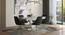 Doris Swivel Dining Chairs - Set Of 2 (Dark Grey, Fabric Material) by Urban Ladder - Design 1 Full View - 218893