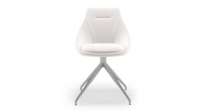 Doris Swivel Dining Chairs - Set Of 2 (White, Leatherette Material) by Urban Ladder - Front View Design 1 - 218901
