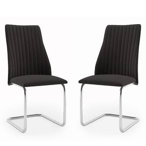 Bestsellers Sale Design Ingrid Dining Chairs - Set Of 2 (Dark Grey, Fabric Material)