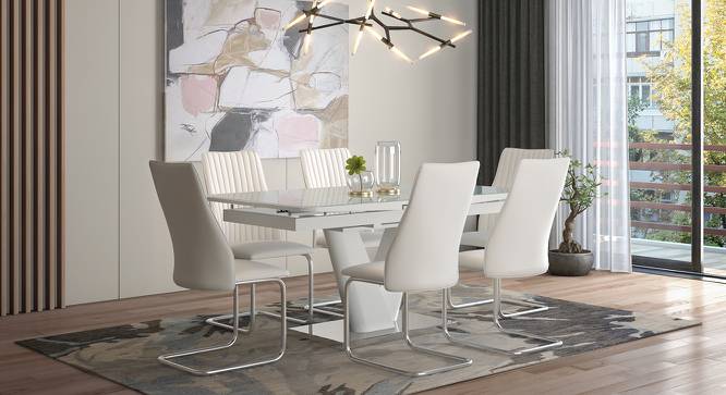 Ingrid Dining Chairs - Set Of 2 (White, Leatherette Material) by Urban Ladder - Design 1 Full View - 218913