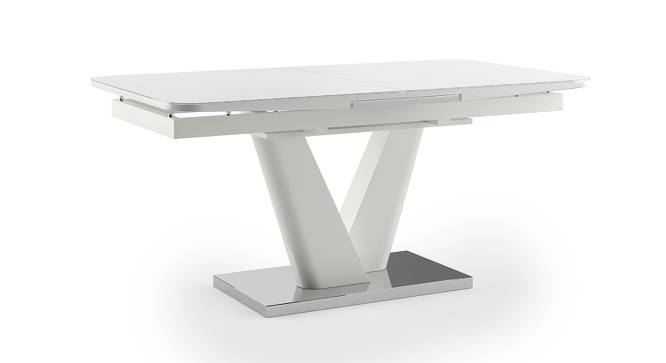 Caribu 6 to 8 Extendable Dining Table (White High Gloss Finish) by Urban Ladder - Front View Design 1 - 218921