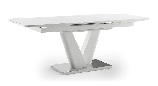Caribu 6 to 8 Extendable Dining Table (White High Gloss Finish) by Urban Ladder - Cross View Design 1 - 218922