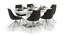 Caribu 6 to 8 Extendable - Doris (Fabric) 6 Seater Dining Table Set (Dark Grey) by Urban Ladder - Design 1 Half View - 218946
