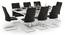 Caribu 6 to 8 Extendable - Ingrid (Fabric) 8 Seater Dining Table Set (Dark Grey) by Urban Ladder - Design 1 Half View - 219037