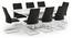 Caribu 6 to 8 Extendable - Ingrid (Fabric) 8 Seater Dining Table Set (Dark Grey) by Urban Ladder - Design 1 Semi Side View - 219038
