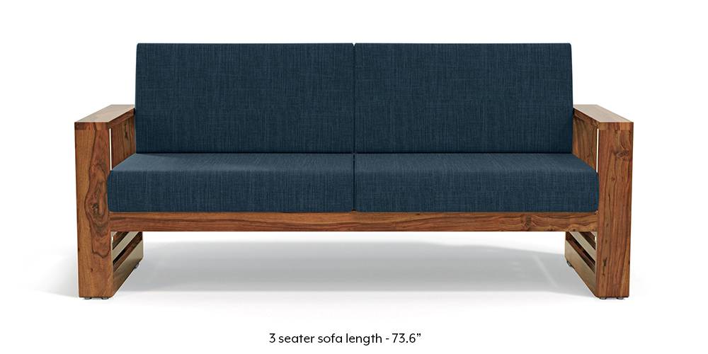 Parsons Wooden Sofa Teak Finish (Olive Green) Urban Ladder