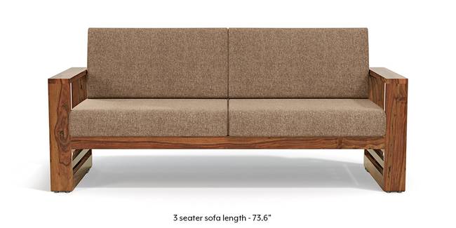 Parsons Wooden Sofa - Teak Finish (Safari Brown) (Teak Finish, 1-seater Custom Set - Sofas, None Standard Set - Sofas, Fabric Sofa Material, Regular Sofa Size, Regular Sofa Type, Safari Brown)
