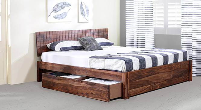 Valencia Storage Bed (Solid Wood) (Teak Finish, Queen Bed Size, Drawer Storage Type) by Urban Ladder - Design 1 Full View - 219575