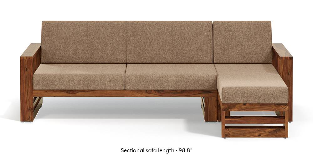 Parsons Wooden Sectional Sofa Teak Finish Olive Green Urban Ladder Parsons Wooden Sectional Sofa Teak Finish Safari Brown None Standard Set