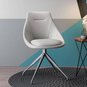 Study Chair Design Doris Leatherette Accent Chair in White Colour
