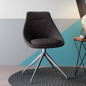 Study Chair Design Doris Fabric Accent Chair in Dark Grey Colour