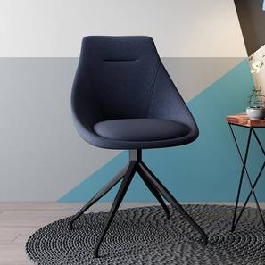 Study Chair Design Doris Fabric Accent Chair in Blue Colour