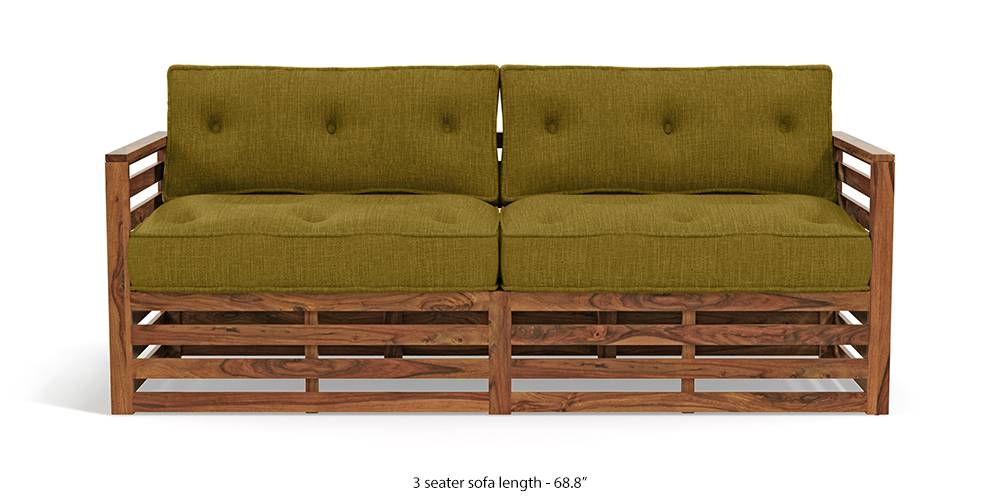 Raymond Wooden Sofa - Teak Finish (Olive Green) (Teak Finish, Teak Finish, 1-seater Custom Set - Sofas, 3-seater Custom Set - Sofas, None Standard Set - Sofas, None Standard Set - Sofas, Olive Green, Olive Green, Fabric Sofa Material, Fabric Sofa Material, Regular Sofa Size, Regular Sofa Size, Regular Sofa Type, Regular Sofa Type) by Urban Ladder - - 220061