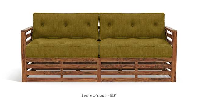 Raymond Wooden Sofa - Teak Finish (Olive Green) (Teak Finish, 1-seater Custom Set - Sofas, 3-seater Custom Set - Sofas, None Standard Set - Sofas, Olive Green, Fabric Sofa Material, Regular Sofa Size, Regular Sofa Type)