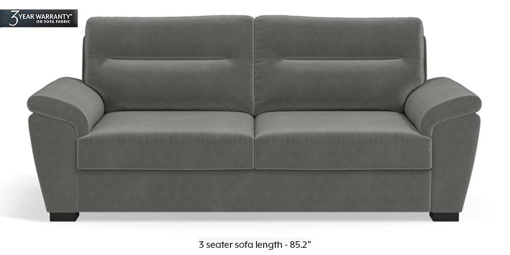 Adelaide Sofa (Ash Grey Velvet) (1-seater Custom Set - Sofas, None Standard Set - Sofas, Fabric Sofa Material, Regular Sofa Size, Regular Sofa Type, Ash Grey Velvet) by Urban Ladder - - 220515