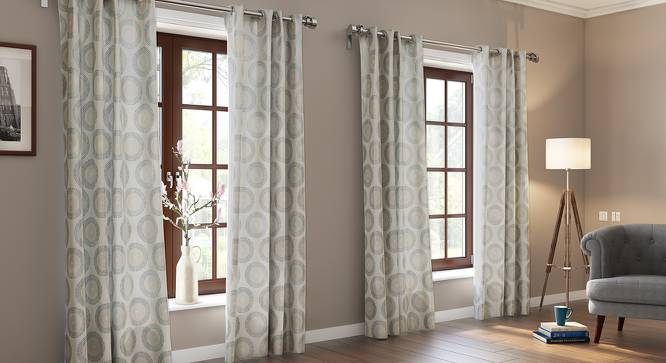 Heligan Jacquard Door Curtains (Set of 2) (Multi Colour, 54" x 108" Curtain Size) by Urban Ladder