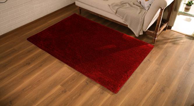 Sherwood Super Soft Shaggy Rug (Red, 122 x 183 cm  (48" x 72") Carpet Size) by Urban Ladder - Design 1 Full View - 222282