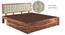Florence Storage Bed (Solid Wood) (Teak Finish, King Bed Size, Monochrome Paisley, Drawer Storage Type) by Urban Ladder - Cross View Design 1 - 222569