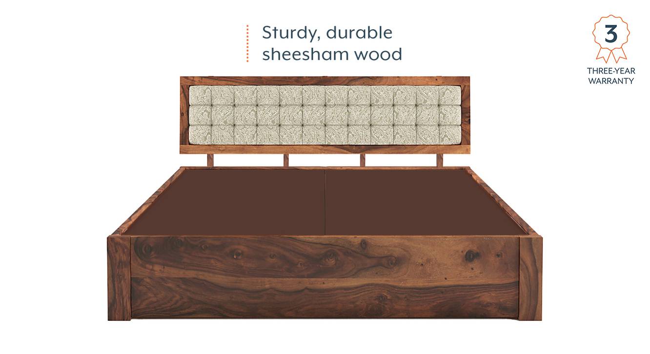 Florence Solid Wood King Size Drawer Storage Bed in Teak Finish Urban