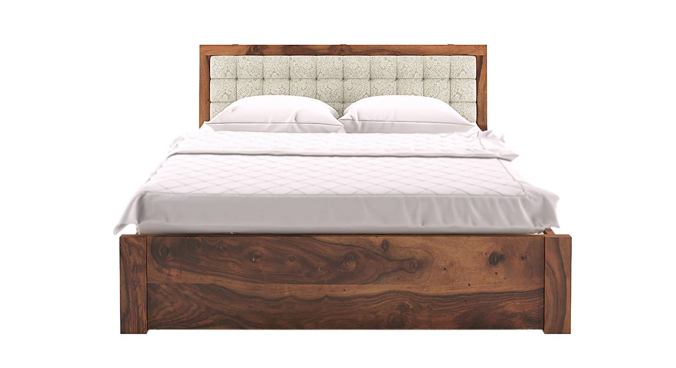 Florence Solid Wood King Size Drawer Storage Bed in Teak Finish Urban