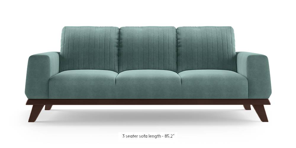 Granada Sofa (Dusty Turquoise Velvet) (1-seater Custom Set - Sofas, None Standard Set - Sofas, Fabric Sofa Material, Regular Sofa Size, Regular Sofa Type, Dusty Turquoise Velvet) by Urban Ladder