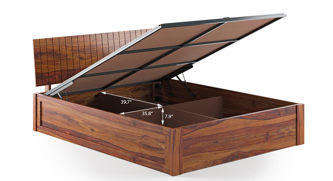 Valencia Hydraulic Storage Bed (Solid Wood) Urban Ladder