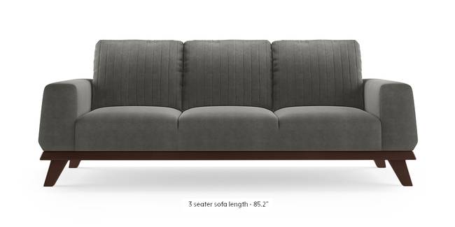 Granada Sofa (Ash Grey Velvet) (3-seater Custom Set - Sofas, None Standard Set - Sofas, Fabric Sofa Material, Regular Sofa Size, Regular Sofa Type, Ash Grey Velvet)