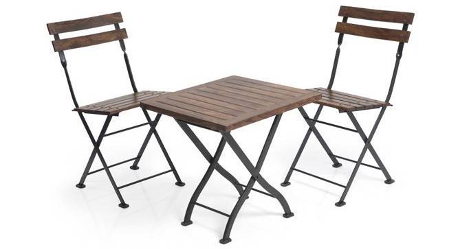 Masai Patio Table Set (Teak Finish) (Black) by Urban Ladder - - 2288