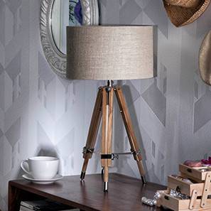 Sale In Madurai Design Kepler Tripod Table Lamp (Natural Base Finish, Cylindrical Shade Shape, Natural Shade Color)