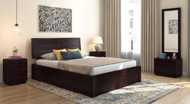 Terence Storage Bed (Mahogany Finish, Queen Bed Size, Box Storage Type) by Urban Ladder