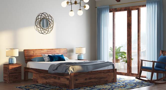 Marieta Storage Bed (Solid Wood) (Teak Finish, King Bed Size, Box Storage Type) by Urban Ladder - Design 1 Full View - 230379