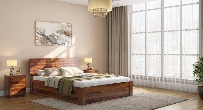Boston Storage Bed (Solid Wood) (Teak Finish, King Bed Size, Box Storage Type) by Urban Ladder - Design 1 Full View - 231981