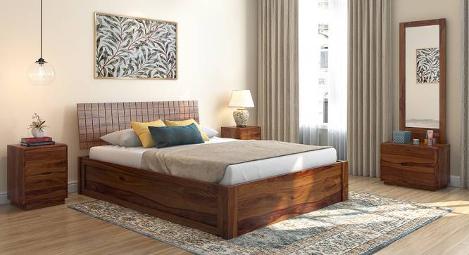 Valencia Storage Bed (Solid Wood) (Teak Finish, King Bed Size, Box Storage Type) by Urban Ladder - Design 1 Full View - 232021