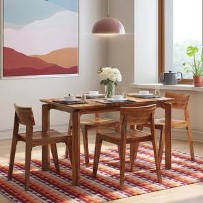 All 4 Seater Dining Table Sets Design Catria - Gordon 4 Seater Dining Table Set (Teak Finish)