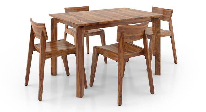 Catria - Gordon 4 Seater Dining Table Set (Teak Finish) by Urban Ladder - Front View Design 1 - 232404