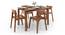Catria - Gordon 4 Seater Dining Table Set (Teak Finish) by Urban Ladder - Design 1 Half View - 232406