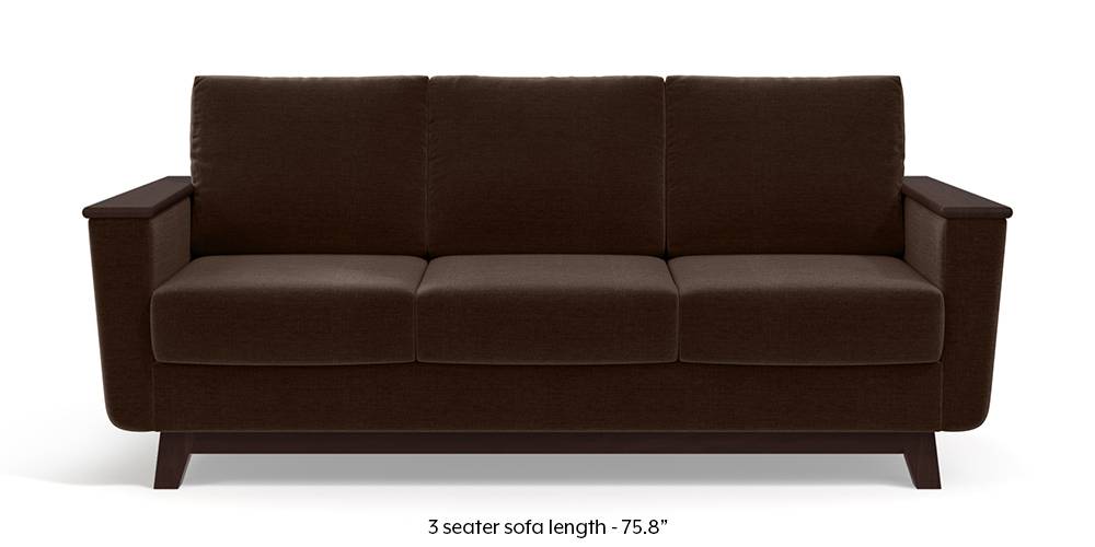 Corby Sofa (Dark Earth) (3-seater Custom Set - Sofas, None Standard Set - Sofas, Dark Earth, Fabric Sofa Material, Regular Sofa Size, Regular Sofa Type) by Urban Ladder - - 232642