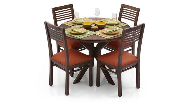 Liana - Zella 4 Seater Dining Table Set (Teak Finish, Burnt Orange) by Urban Ladder - - 23274