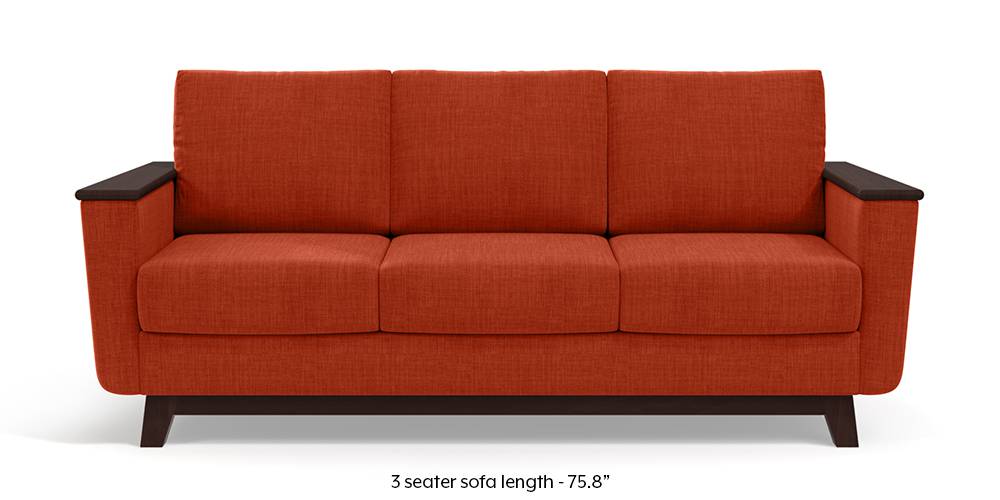Corby Sofa (Lava Rust) (3-seater Custom Set - Sofas, None Standard Set - Sofas, Lava, Fabric Sofa Material, Regular Sofa Size, Regular Sofa Type) by Urban Ladder - - 232811